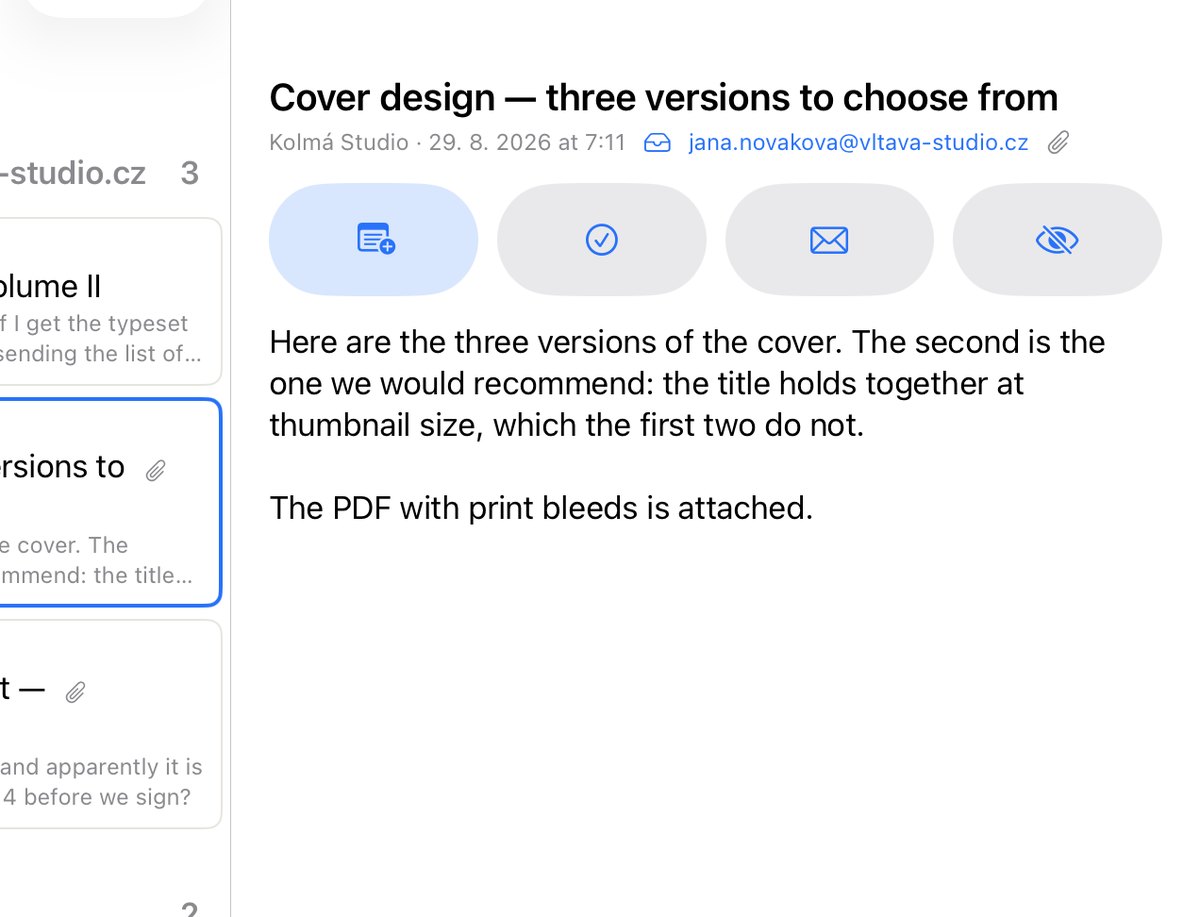 A flagged e-mail becomes a note — NotaBene