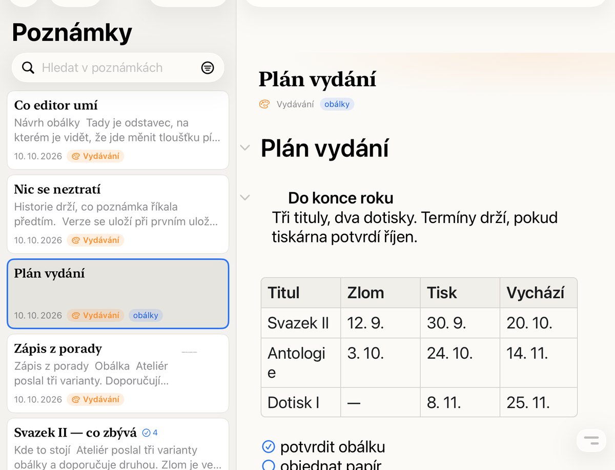 Zkratky a rychlé zachycení — NotaBene