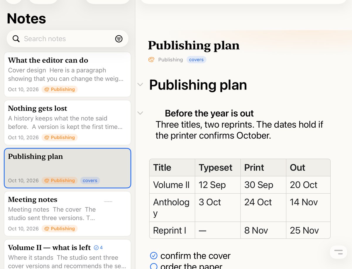 Shortcuts and quick capture — NotaBene