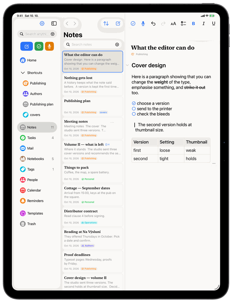 iPad — NotaBene